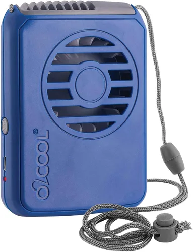 Miniatura 11 de O2COOL Ventilador de enfriamiento de cordón ajustable con batería USB de viaje personal para cuello portátil, (negro)