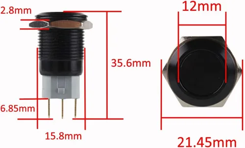 Miniatura 6 de Conexión a corriente con interruptor a botón con luz LED E Support™ de metal con forma ojo de ángel para autos de 16 mm 12V 3A, Verde