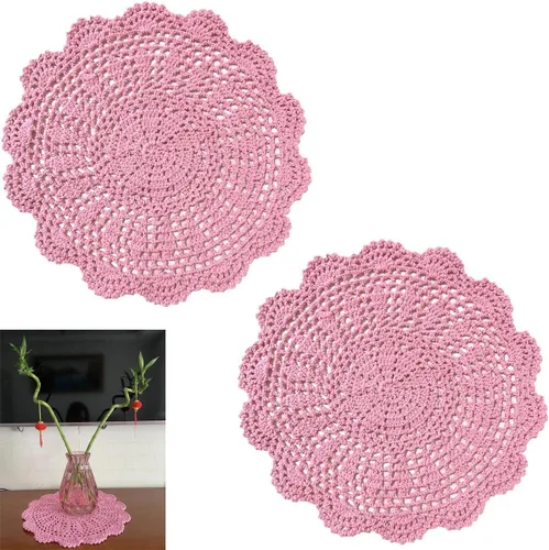 Miniatura 5 de Manteles individuales de encaje hechos a mano con flores de ganchillo, manteles individuales de cocina para platos de cocina