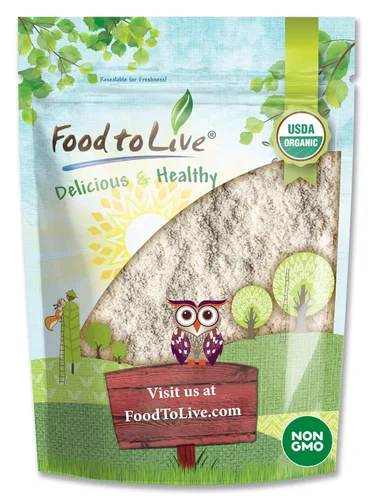 Food to Live Harina orgánica de amaranto, 8 onzas, sin OMG, comida fina, harina integral, molida en piedra, kosher, vegana, polvo a granel, fibra,