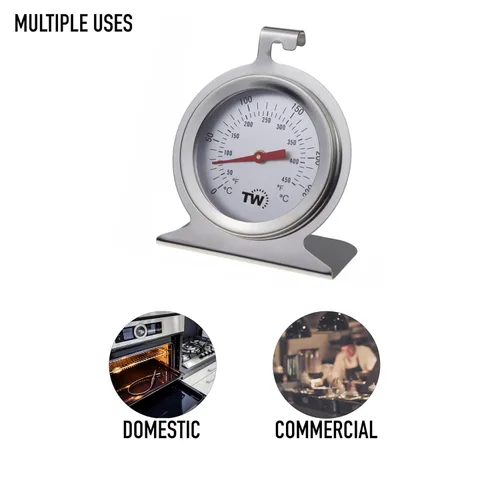 Miniatura 7 de Thermometer World Termómetro de horno para hornos eléctricos y de gas, medidor de temperatura del horno, termómetro sin enjuague en el horno, acero