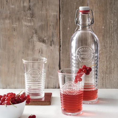 Miniatura 5 de Bormioli - Botella de agua Rocco Officina, 37.25 onzas, jarra de vidrio italiana, sello hermético y abrazadera de metal, asa fácil de transportar