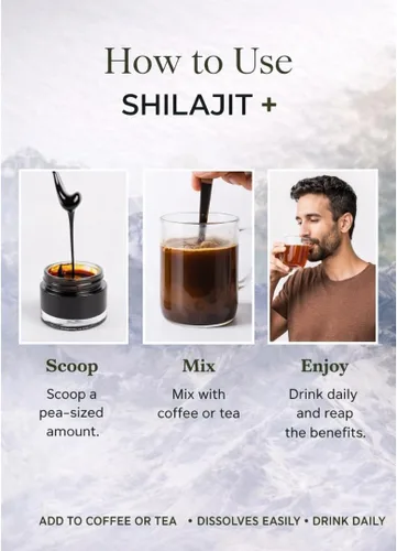 Miniatura 5 de Resina Shilajit pura del Himalaya 100 porciones Suplemento mineral de alta potencia para hombres y mujeres