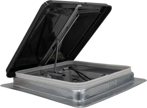 Miniatura 2 de HENG'S INDUSTRIES Respiradero universal para techo de remolque/caravana de RV de 14 pulgadas con tapa de humo y ventilador de 12V 12 voltios 74112