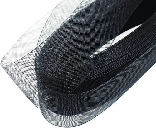 Miniatura 4 de Abbaoww Trenza de crin de caballo negra rígida de 1 pulgada de ancho, 25 yardas para coser vestidos de novia, vestidos de baile, accesorios para dar