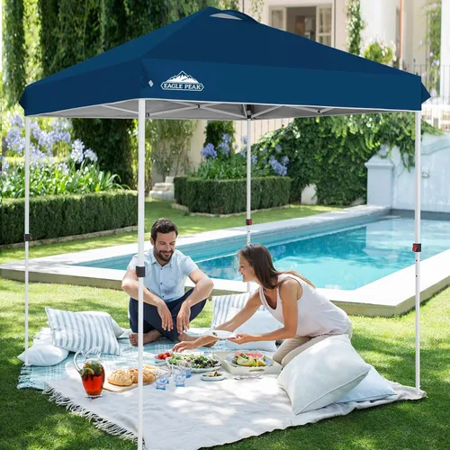 Miniatura 127 de EAGLE PEAK Tienda de campaña desplegable con bolsa de transporte con ruedas, 8 estacas, 4 cuerdas, 4 bolsas de peso, toldo de tienda de campaña