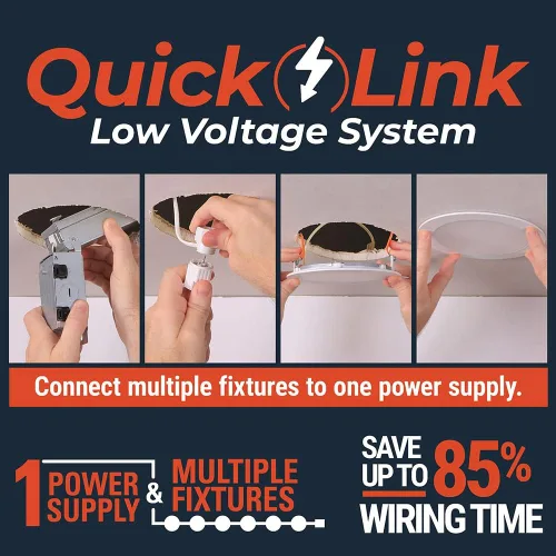 Miniatura 3 de HALO Quicklink - Luz LED de oblea empotrable ultrafina de 4 pulgadas para techo y ducha, paquete de 6 unidades, 605 lúmenes, 5 temperaturas