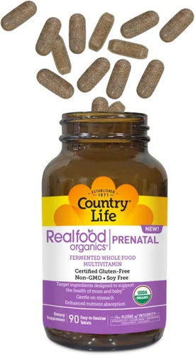 Miniatura 8 de Realfood Organics Prenatal Multi - Antes, durante y después del embarazo - Folato, D3 y hierro para apoyar el crecimiento y desarrollo fetal
