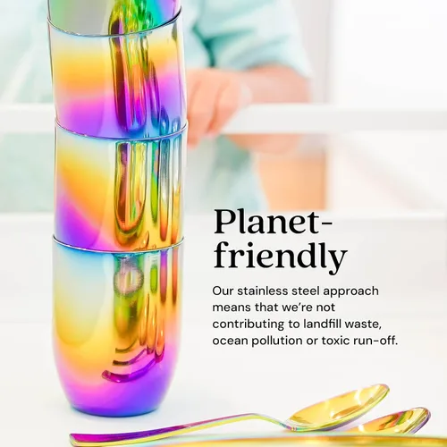 Miniatura 7 de Ahimsa - Taza de acero inoxidable para niños, diseñada por pediatras, tazas para niños pequeños con pulido premium para el entrenamiento con taza