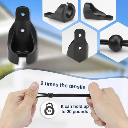 Miniatura 4 de Coolaroo - Piezas de repuesto elásticas y tapa de extremo, color negro, resistente a la intemperie, para persianas enrollables Coolaroo