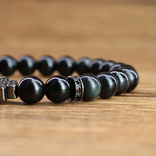 Miniatura 4 de COAI Hamsa - Pulsera de piedra de protección de mano para hombres y mujeres, Piedra