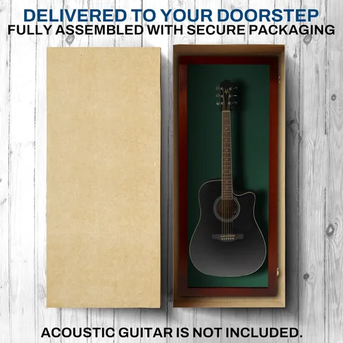 Miniatura 7 de PENNZONI Vitrina de guitarra acústica - Estuche acrílico para guitarra acústica - Soporte de pared para guitarra hecha de marco de madera dura
