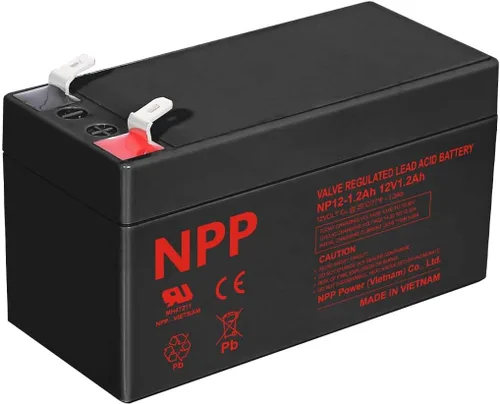 NPP Batería AGM recargable de 12 V 1.2 Ah, plomo ácido sellado NP12-1.2Ah T1 baterías de reserva para sistema de seguridad ADI/Ademco 484, alarma de