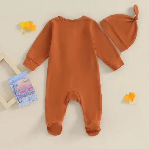Miniatura 3 de KMBANGI Mameluco para bebé recién nacido, con cremallera y gorro