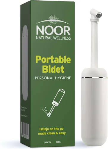 Noor - Pulverizador de bidé portátil de 13 onzas, a prueba de fugas y duradero, botella Peri ecológica y discreta para higiene personal sobre la