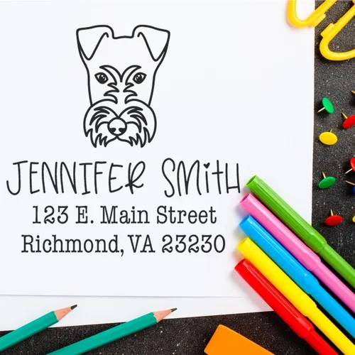 Miniatura 77 de Sello de dirección personalizado Basset Hound – Sello personalizable con nombre y dirección para sobres, ideal para amantes de los perros