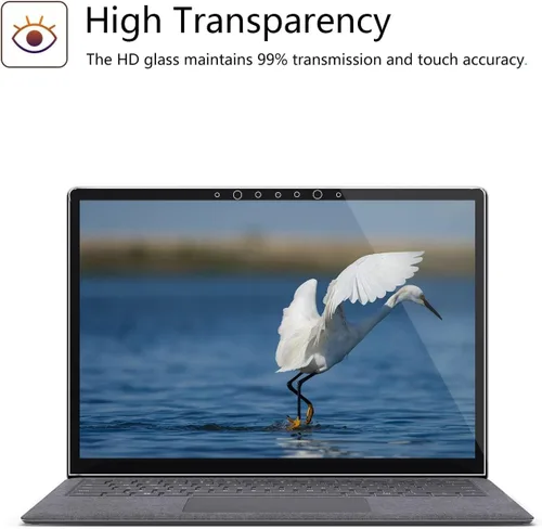 Miniatura 5 de Megoo Protector de pantalla de vidrio templado para laptop Microsoft Surface de 15 pulgadas, resistente a los arañazos, ultra transparente, suave al