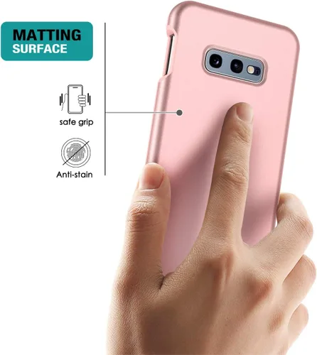 Miniatura 4 de SURITCH Funda para Samsung Galaxy S10e, 【Protector de pantalla integrado】【Compatible con carga inalámbrica】Cubierta trasera resistente híbrida Oro
