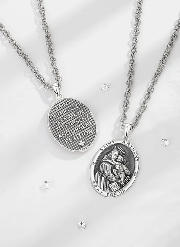 Miniatura 3 de CELESTIA Medallas de plata de ley 925 San MiguelSan CristóbalSan BenitoSan GabrielVirgen MaríaJesúsCaravacaMetatrónSello de los Siete Arcángeles