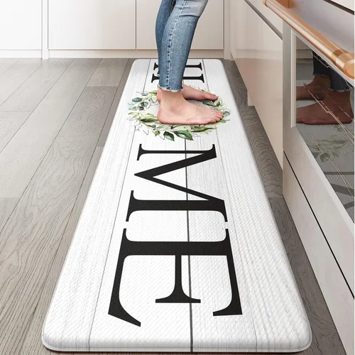 Miniatura 40 de KIMODE Alfombra Antifatiga para Cocina 2 Piezas, Alfombras de Cocina Impermeables y Antideslizantes, Alfombra de Cocina de Estilo Rústico para Piso