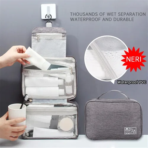 Miniatura 7 de Juego de neceser para mujer, para accesorios, bolsa de maquillaje, artículos de tocador de agua, contenedor de champú, artículos de aseo