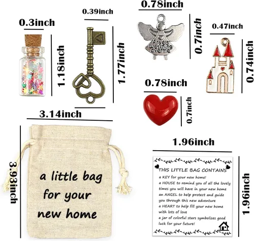 Miniatura 2 de LUOKIFUR Bolsa pequeña para inauguración de la casa de la nueva casa, recuerdo en movimiento, accesorios de ángel clave, regalo, regalo
