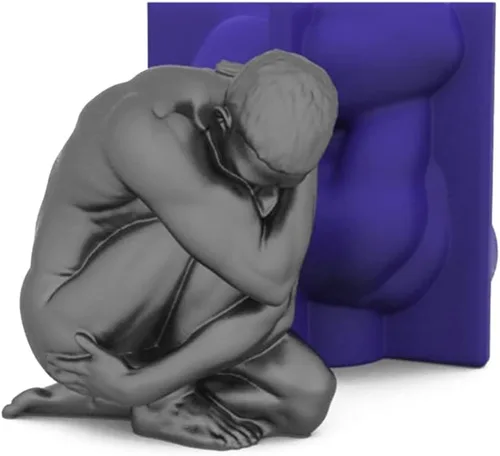 Miniatura 8 de Molde de silicona para cuerpo humano 3D - Molde grande de yeso de jabón para velas de chocolate con fondant