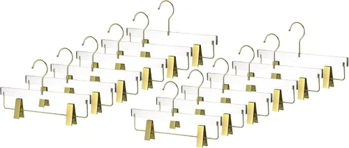 Miniatura 5 de YBM Home Quality Acrylic Clear Skirt Hangers Made of Clear Acrylic for a Luxurious Look and Feel for Wardrobe Closet, Skirt Hangers Organizes Oro