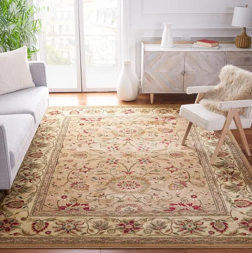 Miniatura 10 de SAFAVIEH Lyndhurst Collection - Alfombra de área de 9 x 12 pies, color marfil y rojo, diseño oriental tradicional, no desprende pelusa y de fácil