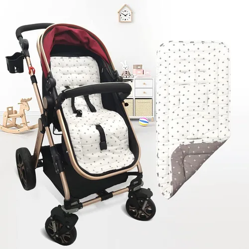 Miniatura 4 de Cojín para Carrito de Bebé, Colchoneta Silla Paseo Universal Transpirable, Cojín para Sillas de Paseo 100% Algodón, 34x78cm 1 Paquete
