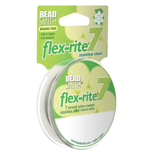 Miniatura 24 de The Beadsmith Flex-Rite - Alambre de acero inoxidable recubierto de nailon de 7 hebras, 0.007 pulgadas de diámetro, transparente, carrete de 30