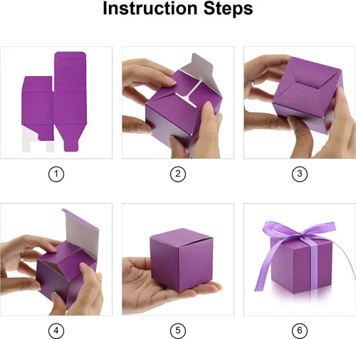 Miniatura 6 de KPOSIYA Paquete de 70 cajas de regalo de 2 x 2 x 2 pulgadas, cajas de regalo plateadas con cintas para decoración de bodas, baby shower, suministros