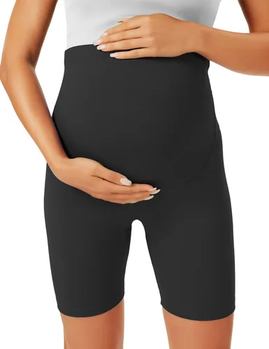 Miniatura 4 de BONVIGOR Pantalones cortos de maternidad sobre el vientre, para entrenamiento, yoga, atlético, embarazo, pantalones cortos de descanso