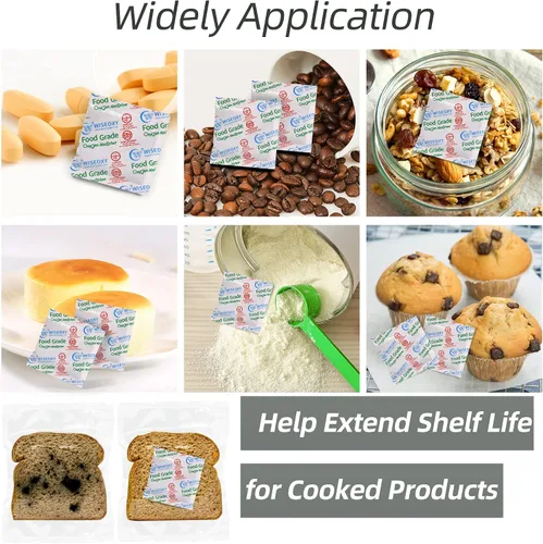 Miniatura 3 de Wisesorb Absorbentes de oxígeno para almacenamiento de alimentos de 300 CC 100 paquetes, absorbentes de oxígeno de grado alimenticio, absorbentes
