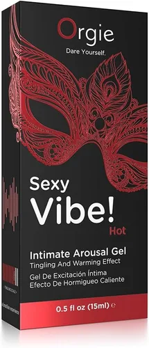 Orgie Sexy Vibe Hot Kissable Arousal Gel - Efecto de hormigueo y calentamiento con sabor a fresa - 0.5 fl oz (0.5 fl oz)