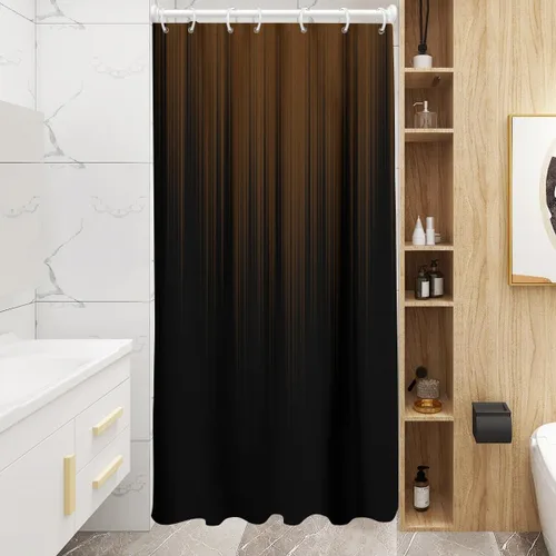 Miniatura 14 de AAtter - Cortina de ducha negra y gris con arte abstracto ombre gótico gótico estético para hombres, extra larga XL grande, de tela para decoración