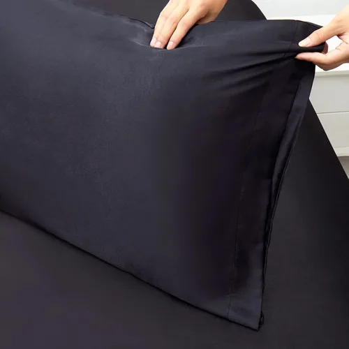 Miniatura 4 de Ersmak Juego de 2 fundas de almohada de satén estándar, ultra suaves y sedosas para cabello y piel, resistentes a las arrugas a la decoloración