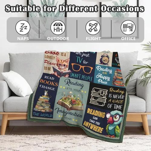 Miniatura 4 de Regalos para Amantes de los Libros para Mujeres, Regalos de Bibliotecaria para Mujeres, Ideas de Regalos para Club de Lectura, Manta de Lectura