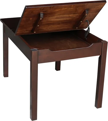 Miniatura 9 de IC International Concepts Mesa juvenil con tapa elevable, almacenamiento oculto, construcción de madera duradera, ideal para salas