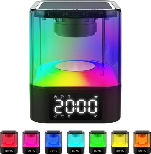 Miniatura 9 de Luz Nocturna Altavoz Bluetooth, Regalos para Niños de 10 11 12 13 14 15 Años Adolescentes Niñas, Reloj de Alarma Dual Todo en Uno, Lámpara de Noche