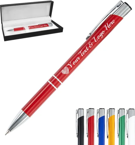 Miniatura 37 de Bolígrafo personalizado, 1 unidad, bolígrafo personalizado con logotipo de mensaje de nombre comercial grabado, tapa de clic de tinta negra, regalo