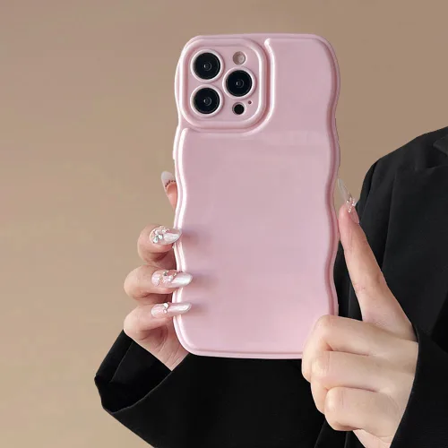 Miniatura 19 de FABSPARK - Funda para iPhone 11, diseño simple, marco ondulado, estética, silicona suave, color beige