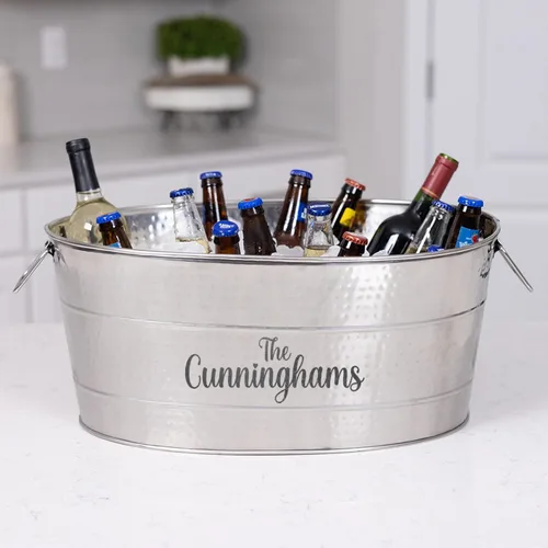 Miniatura 6 de BREKX Aspen - Bañera personalizada de metal para fiestas de acero inoxidable para hielo y bebidas, enfriador de bebidas para bodas, aniversarios