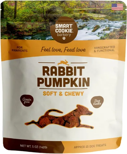 Smart Cookie Golosinas Naturales para Perros - Conejo y Calabaza - Golosinas de Entrenamiento para Perros y Cachorros con Alergias, Estómagos