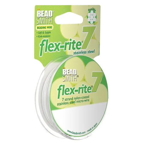 Miniatura 18 de The Beadsmith Flex-Rite - Alambre de acero inoxidable recubierto de nailon de 7 hebras, 0.007 pulgadas de diámetro, transparente, carrete de 30