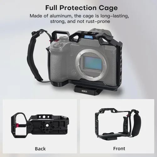 Miniatura 3 de SIRUI Jaula para cámara S5II S5IIX G9 II con correa para muñeca, jaula completa para Panasonic LUMIX S5II S5IIX G9 con placa incorporada para Arca