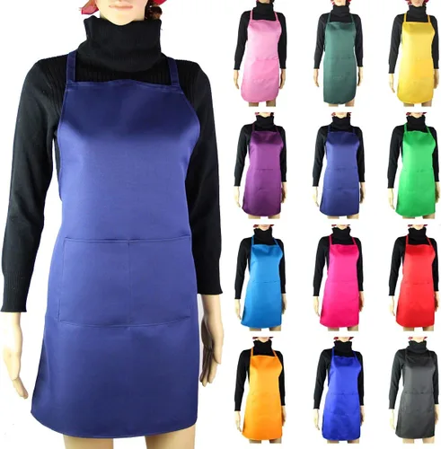 Miniatura 2 de 1pcs Plain Unisex Cook Cocina Catering delantal de trabajo Chefs profesionales camareros