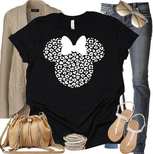 Miniatura 3 de Leopardo, Minnie Camisa, Cheetah Minnie Camisa, Animal Kingdom, Camisa Safari Casual Manga Corta Camisa