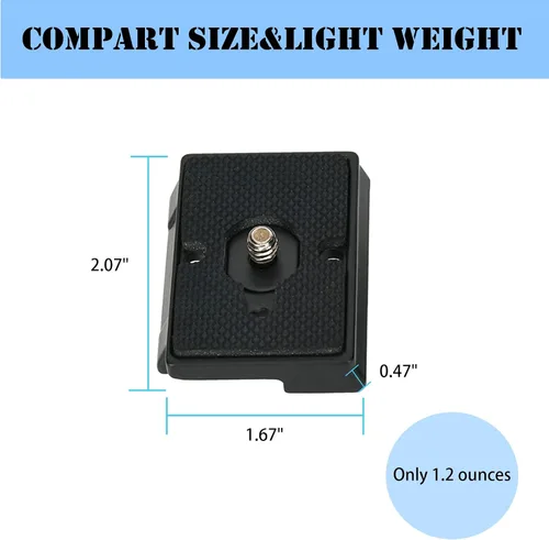 Miniatura 3 de 323 Placa de liberación rápida de 1/4 pulgadas con tornillo de trípode compatible con Manfrotto 200pl-14 RC2, trípode de cámara, cabeza esférica, 2