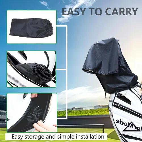 Miniatura 5 de Bolsa de golf mejorada con capucha impermeable para bolsa de golf, cubierta de lluvia para bolsas de club de golf, se adapta a casi todas las bolsas